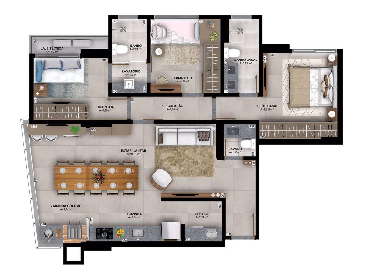 Apartamento, 3 quartos, 94 m² - Foto 2